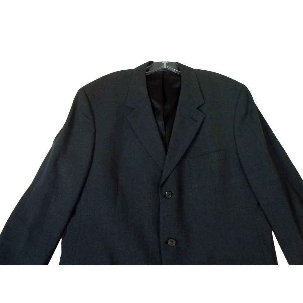 Brooks Brothers 100% Worsted Wool Blazer Jacket‎ Black Sz 43 L Union Made USA